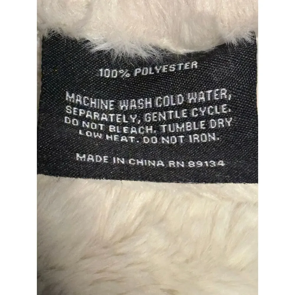 FRYE Faux Fur Throw Blanket Creamy Beige Ivory NWT 50 x 70